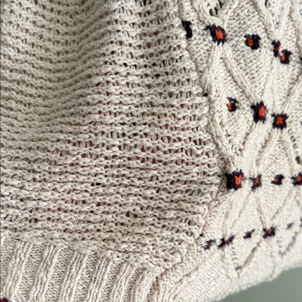 Willow & Clay Cream cotton Knit Sweater M - Picture 4 of 7